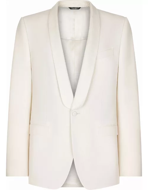 Stretch wool single-breasted jacket