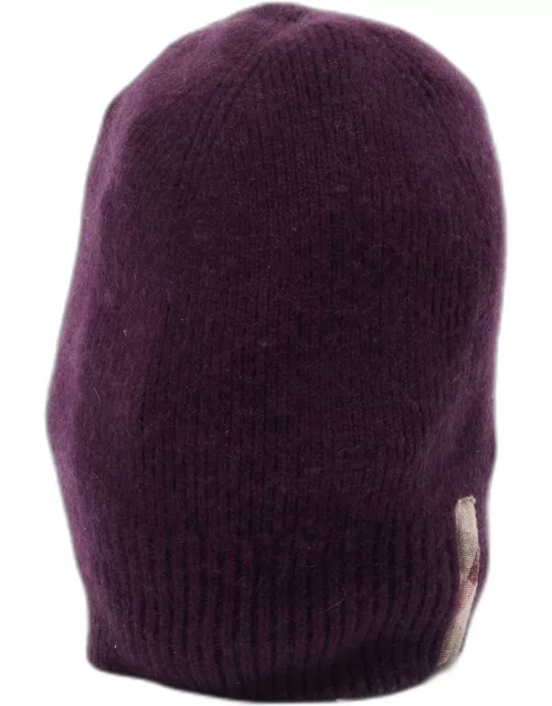Burberry Purple Knit Cashmere Beanie