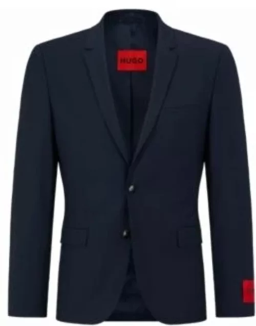 Extra-slim-fit jacket in a stretch-wool blend- Dark Blue Men's Sport Coat