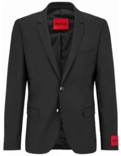 Extra-slim-fit jacket in bi-stretch fabric- Black Men's Sport Coat