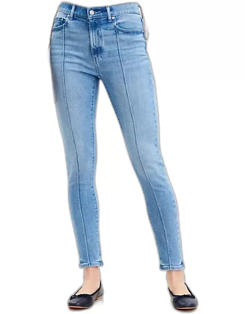Loft Front Seamed Mid Rise Skinny Jeans in Light Indigo Wash
