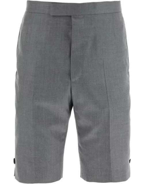 THOM BROWNE super 120's wool shorts with back strap