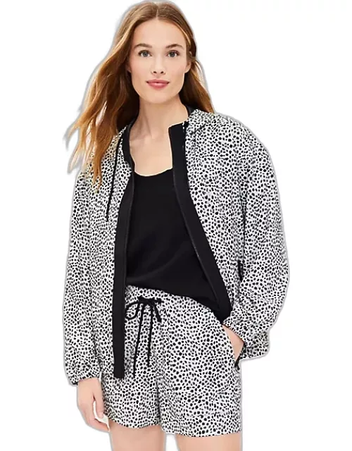 Loft Lou & Grey Leopard Print Wanderweave Windbreaker Jacket