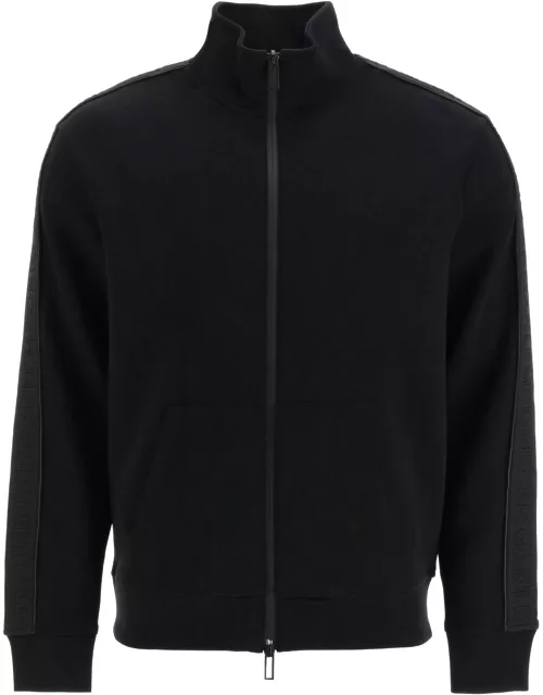 EMPORIO ARMANI DOUBLE JERSEY TRACK JACKET WITH LOGO BAND