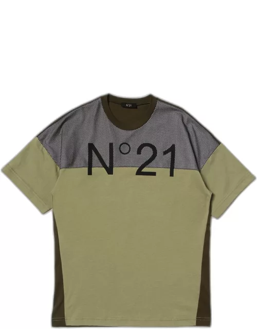 N ° 21 T-shirt in cotton and tricolor polyester with logo