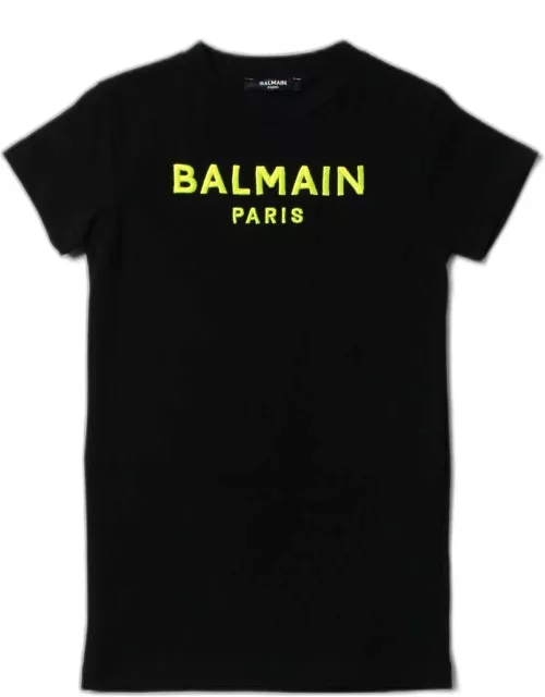 Balmain cotton t-shirt dress with logo