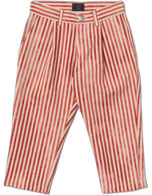 Fay striped trousers in linen and cotton