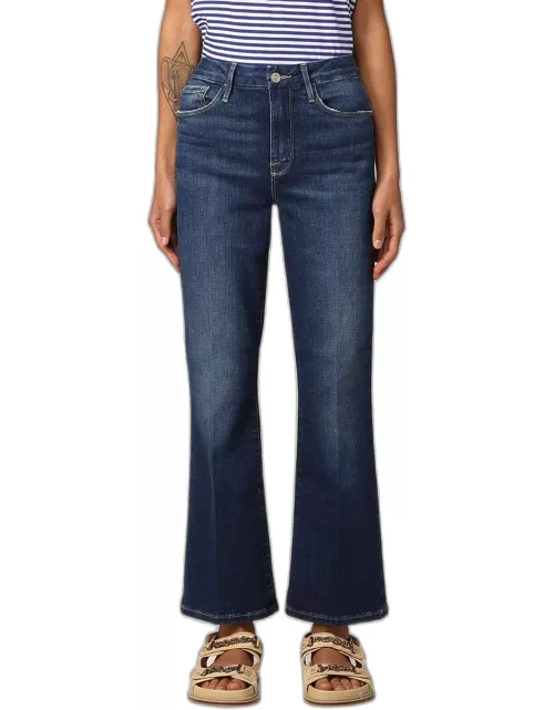 Cropped Frame jeans in washed deni