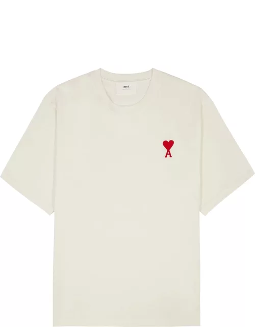 Ami Paris Logo-embroidered Cotton T-shirt - White