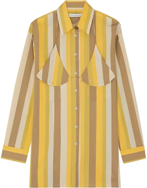 Christopher Esber Delphine Striped Silk-blend Shirt - Yellow