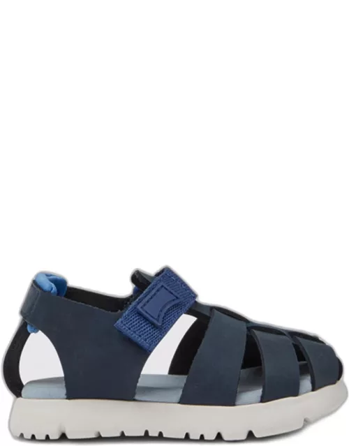 Oruga Camper sandals in calfskin and fabric