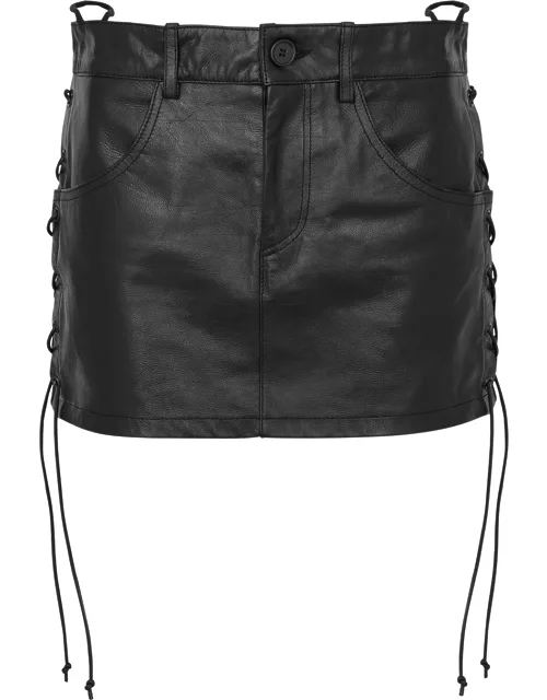 Petar Petrov Rocco Leather Mini Skirt - Black