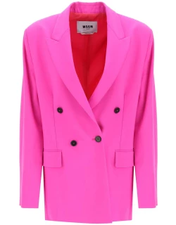 MSGM DOUBLE-BREASTED BLAZER WITH OPEN SLEEVE