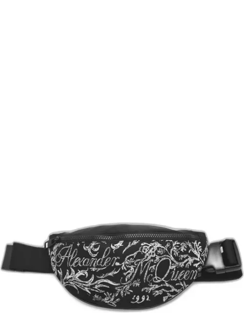 Alexander McQueen Waist Bag In Technical Fabric With All-over Contrasting Print