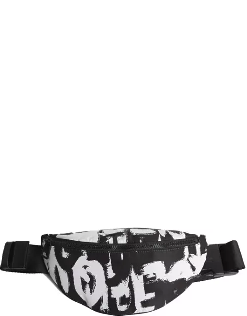 Waist-bag In Technical Fabric With All-over Alexander Mcqueen Graffiti Print