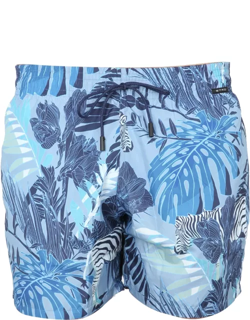 etro boxer swimsuit with maxi floral print