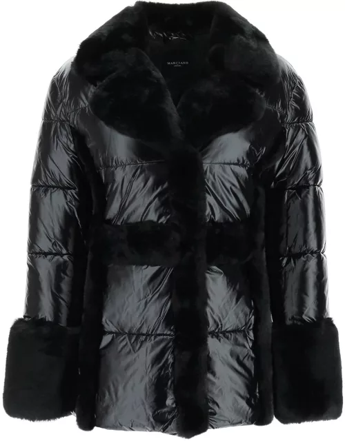MARCIANO BY GUESS PUFFER JACKET WITH FAUX FUR DETAIL