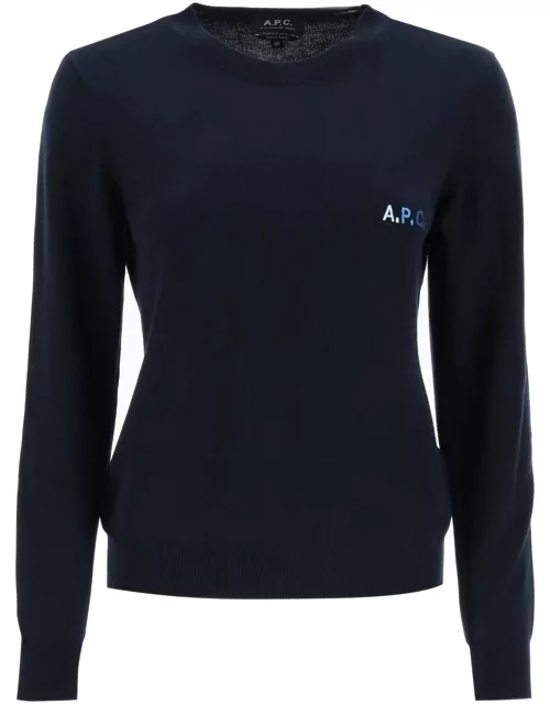 A.P.C. 'SYLVAINE' LOGO EMBROIDERED COTTON SWEATER