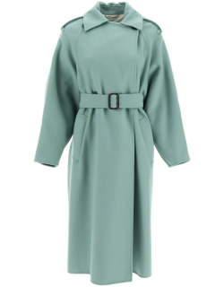 WEEKEND MAX MARA 'COBALTO' DOUBLE-BREASTED WOOL-BLEND TRENCH COAT