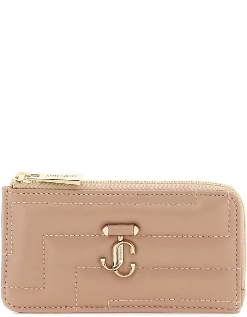 JIMMY CHOO QUILTED NAPPA LEATHER ZIPPED CARDHOLDER