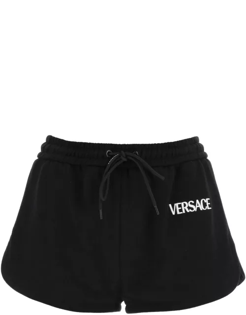VERSACE SPORTY SHORTS WITH LOGO EMBROIDERY