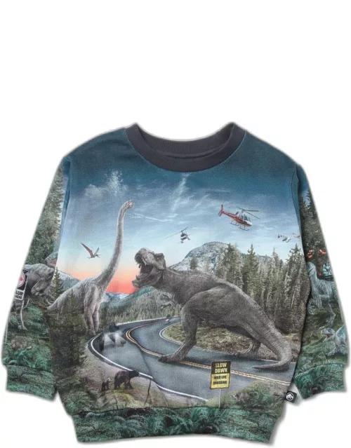 Miksi Molo x Jurassic World jumper with dinosaur print