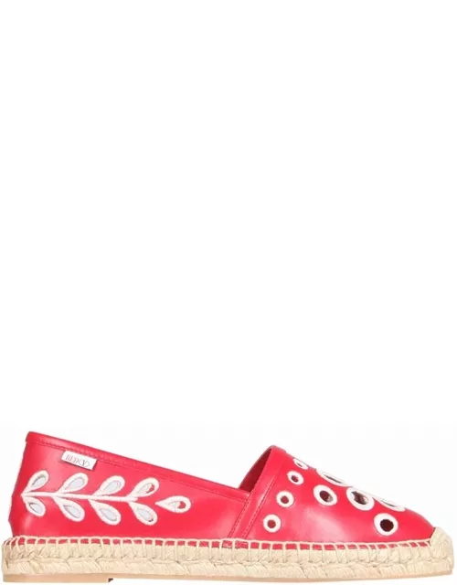 RED Valentino Perforated Leather Espadrille