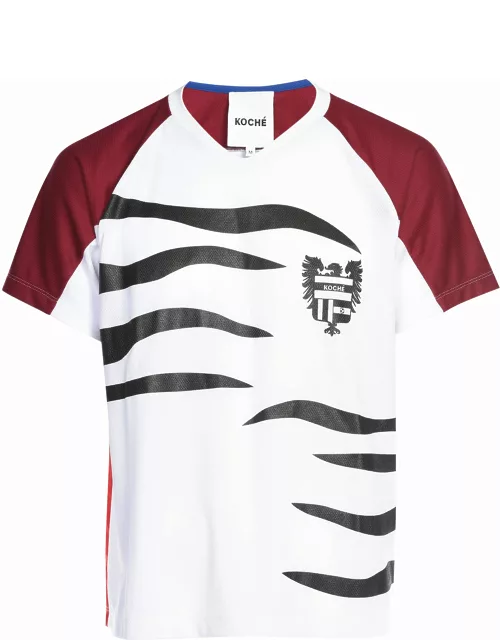 Koché Heraldic Flames Football White T-shirt