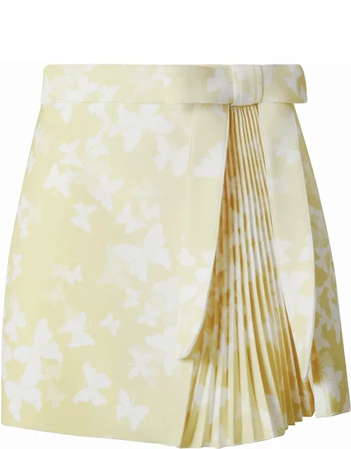 RED Valentino Butterfly Print Pleated Skirt