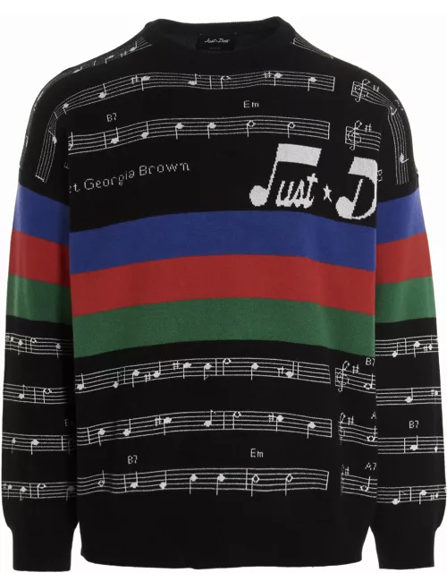 Just Don Music Intarsia Sweater