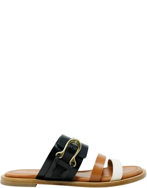 Sartore Leather Flat Sandal