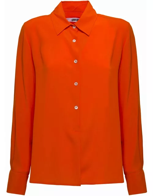 Mauro Grifoni Grigfoni Woman Orange Silk Blend Shirt