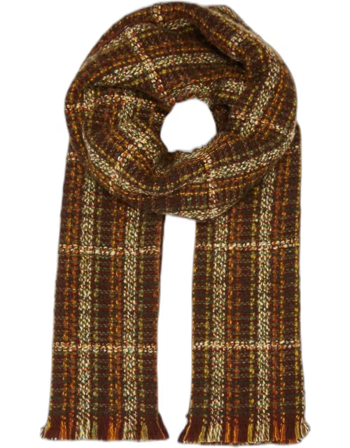 Men's Mixed Alpaca-Cashmere Knit Scarf