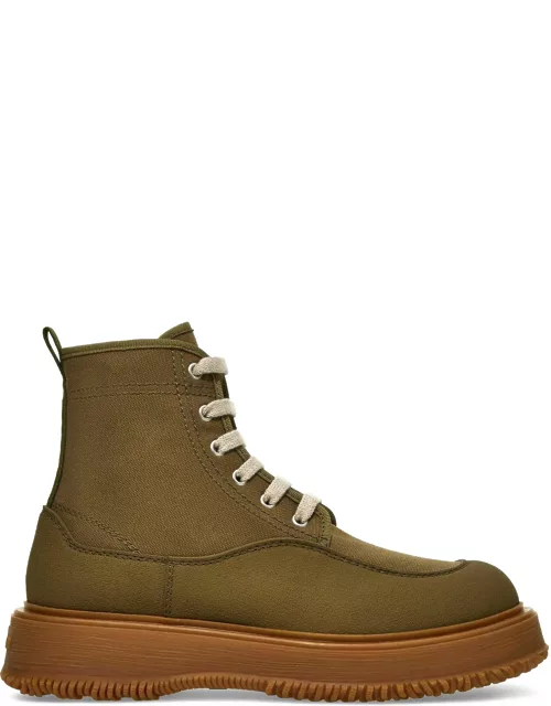 Hogan Green Canvas Ankle Boot