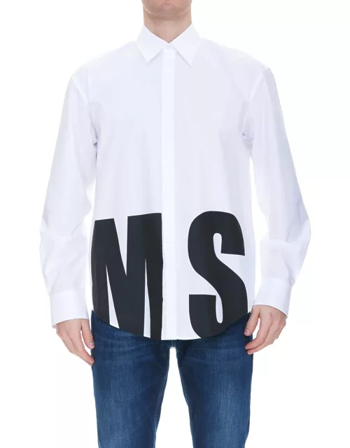 Poplin Shirt With Maxi Logo MSG