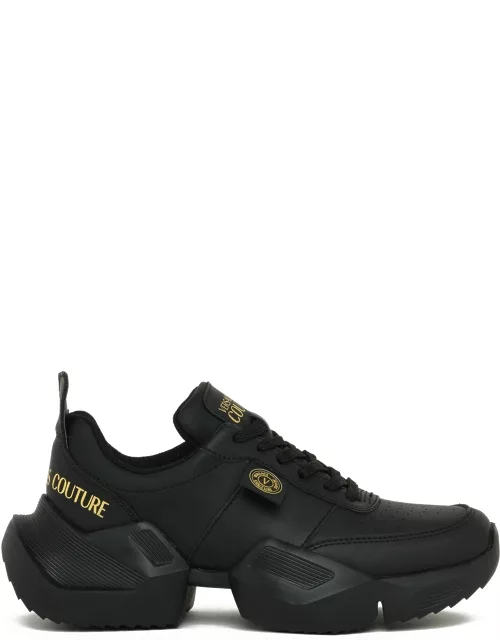 Versace Jeans Couture Leather Running Sneakers With Over