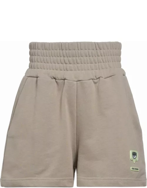 Chiara Ferragni Fleece Jogger Style Shorts With Stretch Waist And Small Logo
