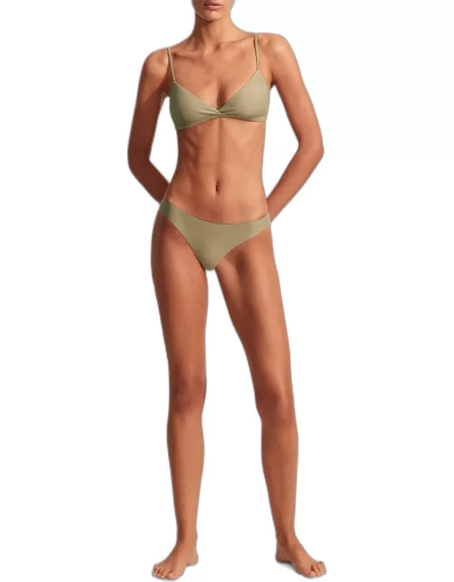 Tri Crop Solid Bikini Top