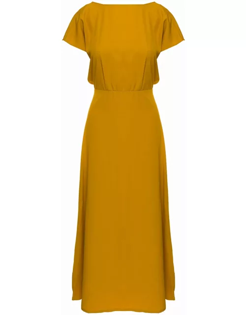 Mauro Grifoni Grigfoni Womans Mustard-colored Viscose Long Dres