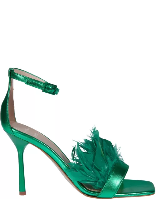 Liu-Jo Green Sandals With Feather