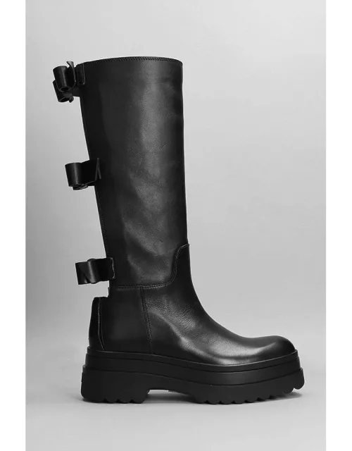 RED Valentino Combat Boots In Black Leather