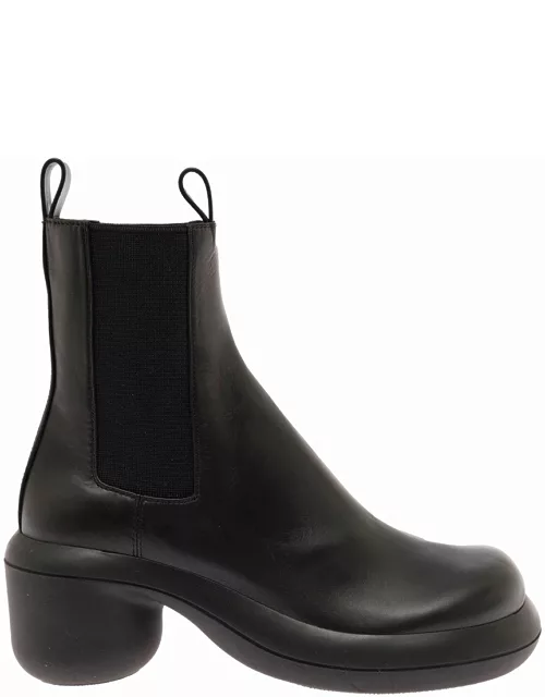 Black Leather Chelsea Boots Jil Sander Woman