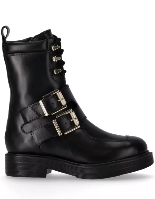 Love Moschino Black Combat Boot With Buckle