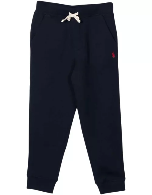 Ralph Lauren Blue Trousers With Red Logo
