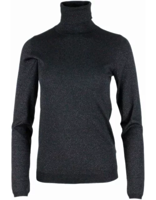 Brunello Cucinelli Turtleneck Sweater In Cashmere And Silk With Lurex