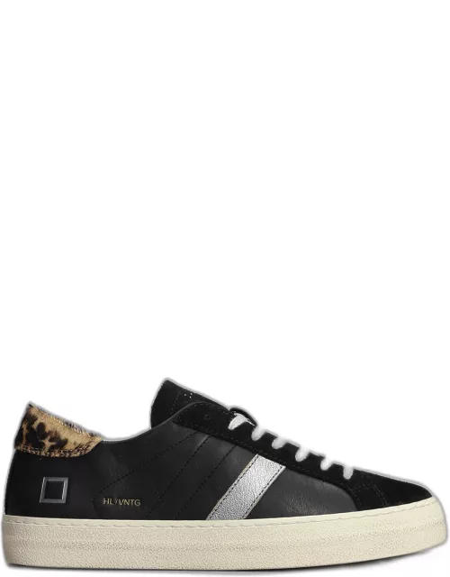 D.A.T.E. Hill Low Sneakers In Black Suede And Leather