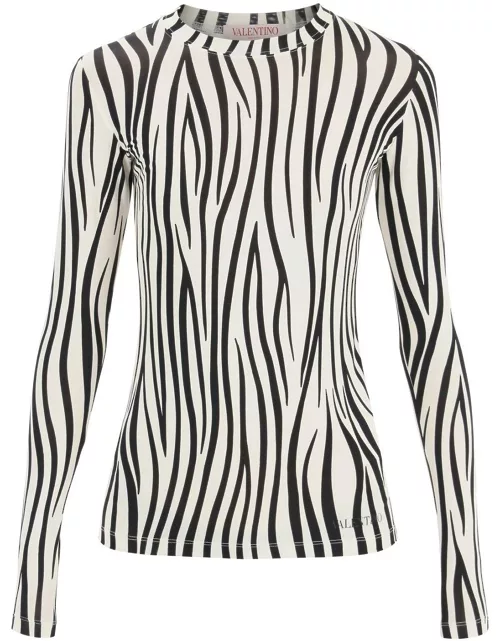 Valentino Zebra Printed Long-sleeved T-shirt