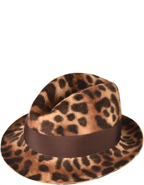 Borsalino Animalier Print Hat