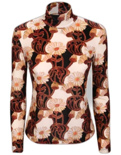 La DoubleJ Velvet Floral Print Sweater