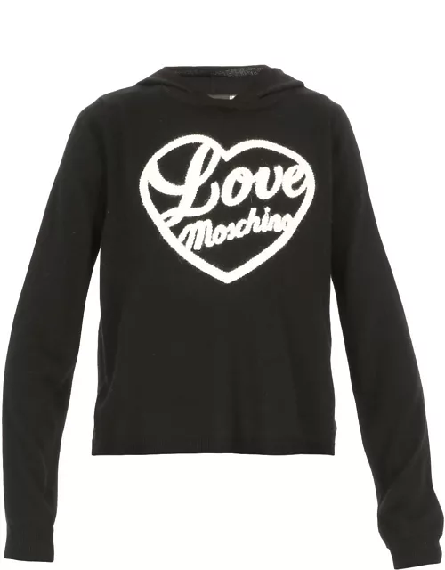 Love Moschino Logo Embroidered Long-sleeve Hoodie
